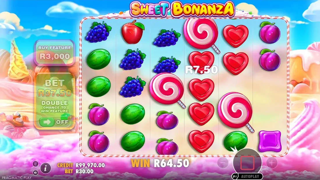 A spin of Sweet Bonanza in the demo